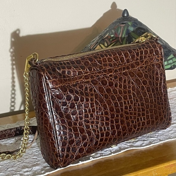 REBECCA MINKOFF Brown Croc MAC Embossed Chain Bag 💎EUC💎 MSRP $298 - Picture 5 of 14